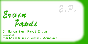 ervin papdi business card